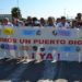 Representantes de la Flave, en una pasada concentración, tras su socorrida pancarta / FOTO: Flave