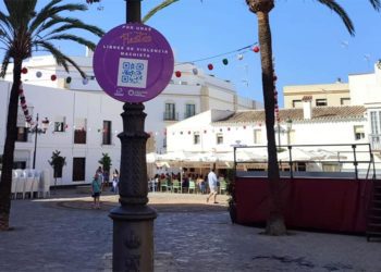 Puntos violetas en las plazas que esperan más público / FOTO: Ayto.