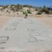 Pintada en la losa de cemento que ha aparecido en la playa / FOTO: Eulogio García