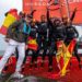 El equipo español celebrando su inesperada victoria en Los Ángeles / FOTO: SailGP