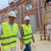 García y Cossi supervisaban en verano las obras en los depósitos de tabaco / FOTO: Eulogio García