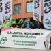 Delegados sindicales concentrados ante la delegación del Gobierno andaluz en Cádiz / FOTO: Eulogio García