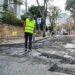 Reasfaltado de la calle Acacias hace unos meses / FOTO: Eulogio García