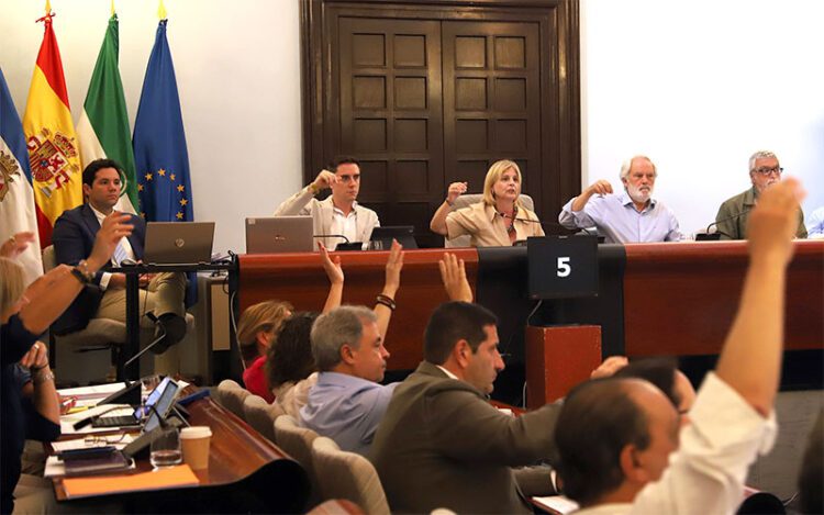 La bancada del PP votando a favor en el pleno / FOTO: Ayto.