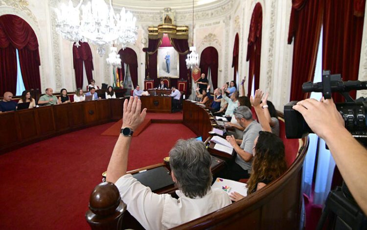 La oposición votando en contra de rechazar las alegaciones / FOTO: Eulogio García