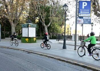 Por el carril bici de la Alameda / FOTO: Eulogio García