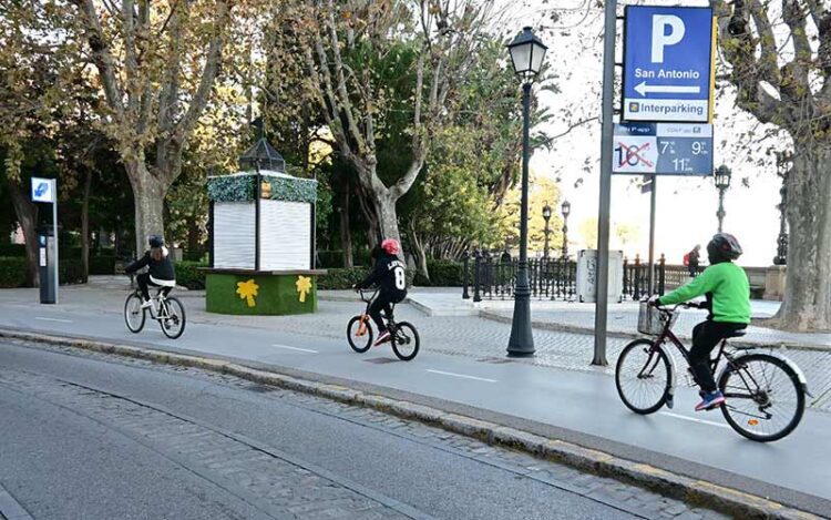 Por el carril bici de la Alameda / FOTO: Eulogio García