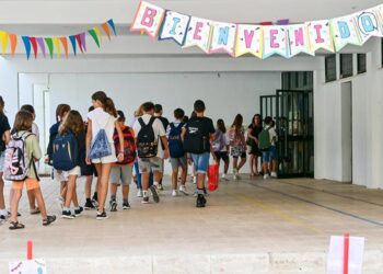 Alumnos a las puertas del Fermín Salvochea de Cádiz / FOTO: Eulogio García