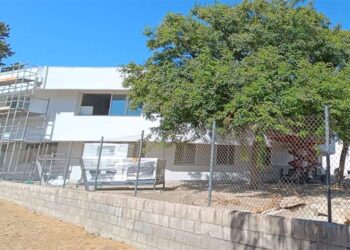 Estado de la obra en el CEIP Nebrija al inicio de septiembre / FOTO: CCOO