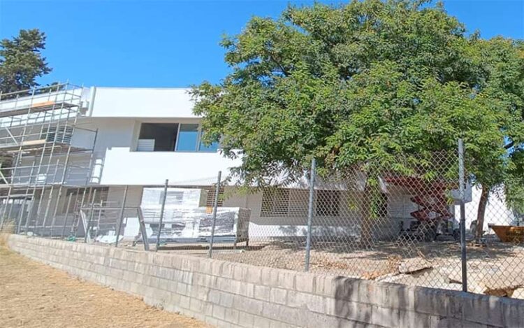 Estado de la obra en el CEIP Nebrija al inicio de septiembre / FOTO: CCOO