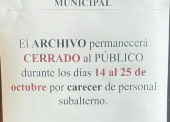 Detalle del cartel en el Archivo Municipal / FOTO: Autonomía Obrera