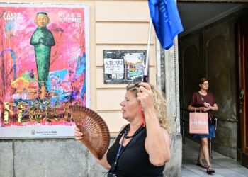 Cartel de Cádiz Fenicia en la calle Ancha / FOTO: Eulogio García