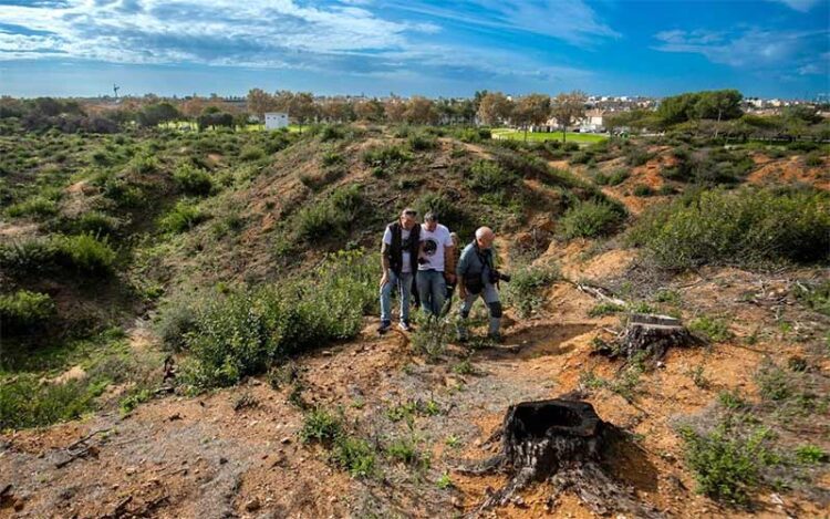 Supervisando la parcela reservada a la repoblación participativa / FOTO: Ecologistas en Acción