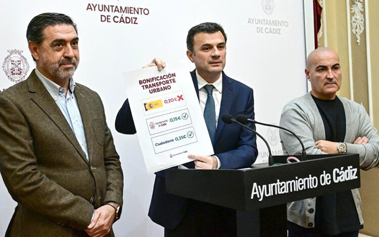 Presumiendo de apoyo al bus en rueda de prensa / FOTO: Eulogio García