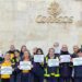 Concentrados en la puerta de Correos a la plaza de las Flores  / FOTO: CCOO