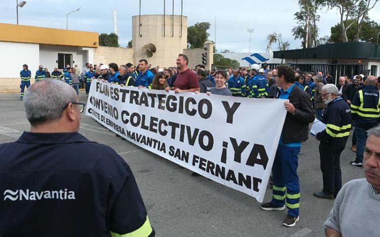 Una pasada protesta en el astillero isleño / FOTO: Ereagafoto