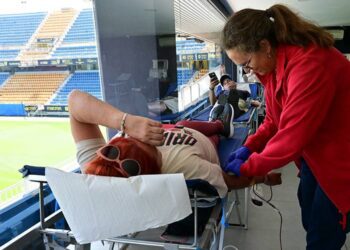 El palco del estadio volverá a servir de sala de donaciones / FOTO: Eulogio García