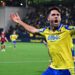 Rubén Sobrino celebrando su gol / FOTO: Eulogio García