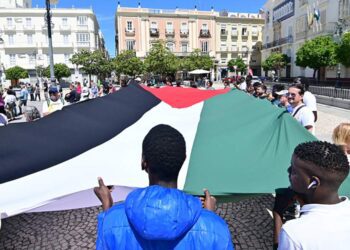 Acto en solidaridad con Palestina celebrado en Cádiz meses atrás / FOTO: Eulogio García