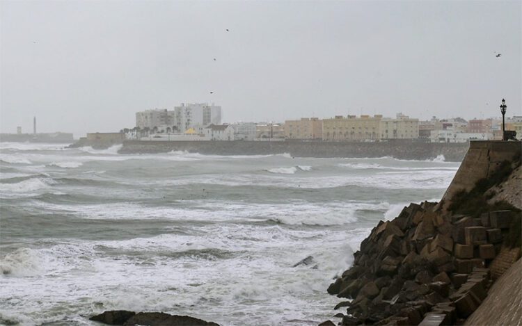 Olas azotando al Campo del Sur en un día de temporal / FOTO: Eulogio García