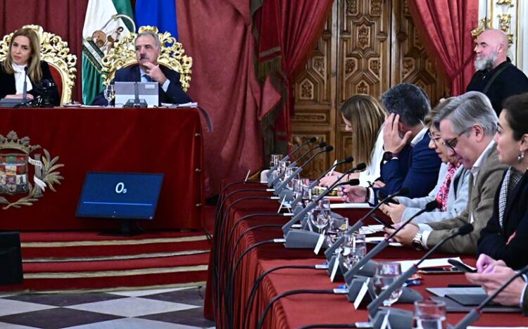 Torres en la bancada del PSOE durante el pleno de presupuestos / FOTO: Eulogio García